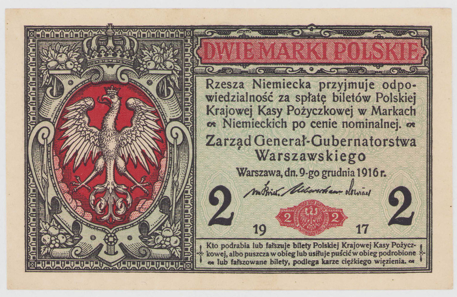 2 marki polskie 1916, Generał, seria B